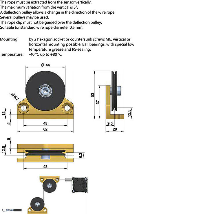 Drawing Deflection pulley MKURUR2000_ZV
