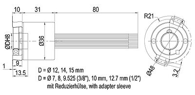 Zeichnung Drehgeber Drawing encoder WDGA36E K6 K15