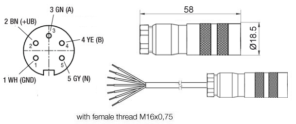 Z KD567 female connector encoder Z KD567 female connector encoder