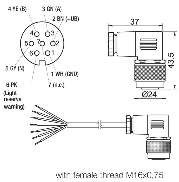 Z KDA767 female connector encoder
