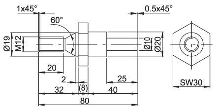 Z WDGWA10M12 encoder shaft adapter Z WDGWA10M12 encoder shaft adapter